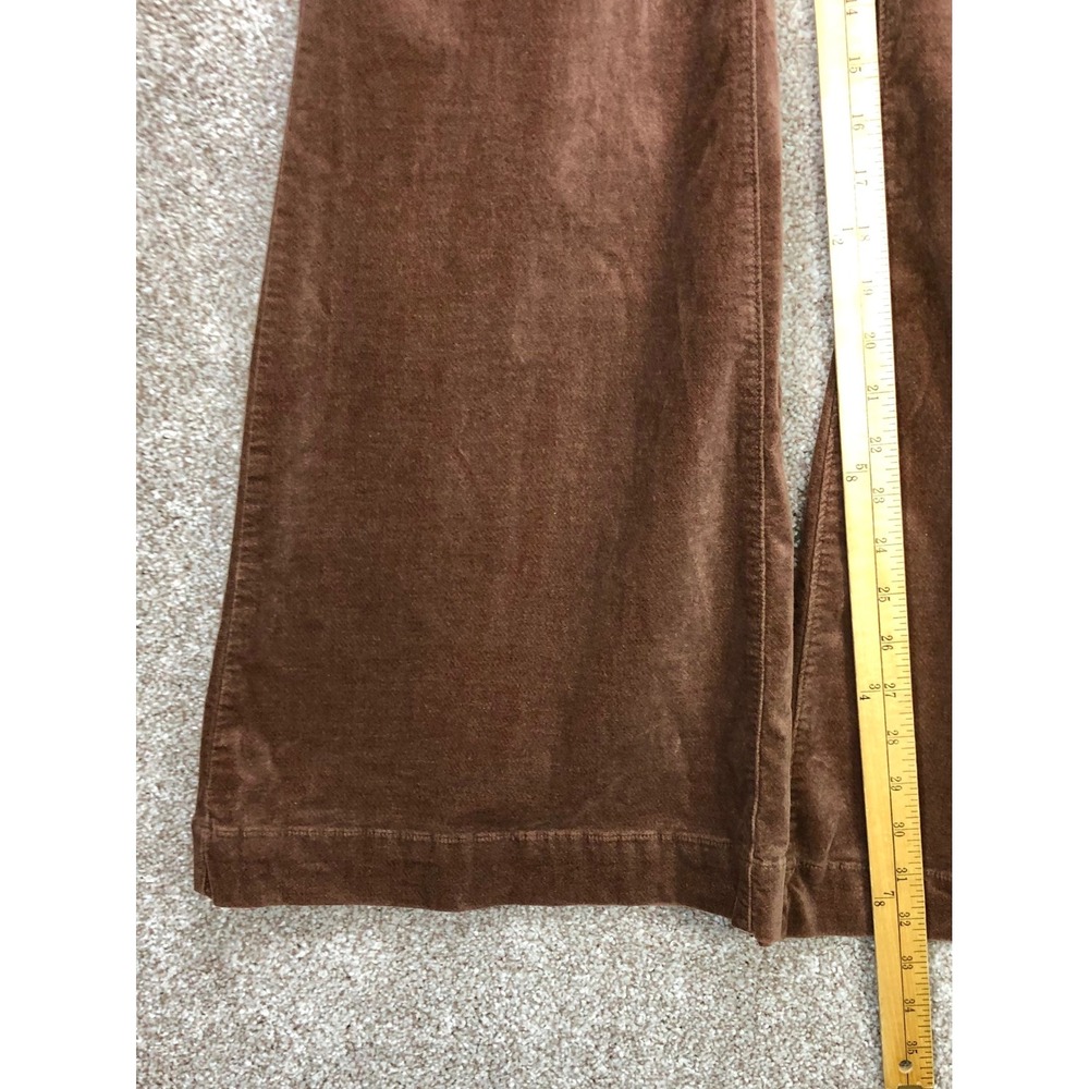 Pilcro High Rise Velvet Retro Flare Pants Women 30 Brown Stretch Bell Bottom 70s - Picture 7 of 8